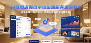 抖音酒店民宿本地生活服务运营教学，订单处理、房价调控、财务对账等日常运营流程-黑斯坦丁项目网