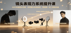 镜头表现力系统提升课，30天突破镜头恐惧实现自信蜕变，塑造独一无二表现风格-黑斯坦丁项目网