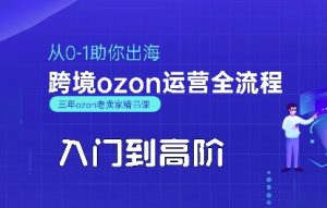 OZON入门到高阶全流程，从0-1助你出海，跨境ozon运营全流程-黑斯坦丁项目网