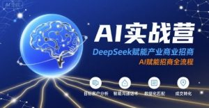 AI实战营:DeepSeek赋能产业商业招商,AI赋能招商全流程-黑斯坦丁项目网