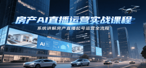 房产AI直播运营实战课程，系统讲解房产直播起号运营全流程-黑斯坦丁项目网