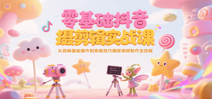 零基础抖音短视频拍摄剪辑实战课,从剪映基础操作到高级技巧爆款视频制作全流程-黑斯坦丁项目网