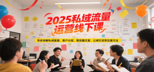 2025私域流量运营线下课，系统讲解私域基建/客户分层/朋友圈文案/公域引流等实操方法-黑斯坦丁项目网