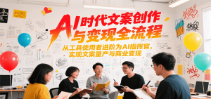 AI时代文案创作与变现全流程，从工具使用者进阶为AI指挥官，实现文案量产与商业变现-黑斯坦丁项目网