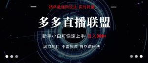 多多直播联盟 全新玩法 单机单日变现300+不要求电脑配置 玩法简单暴力-黑斯坦丁项目网