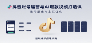 抖音账号运营与AI爆款视频打造课：含账号搭建、运营及多种AI特效视频制作方法-黑斯坦丁项目网