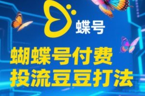 渔财老师·2025蝴蝶号付费投流豆豆打法-黑斯坦丁项目网