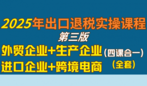 崔sir·出口退税实操-外贸企业+生产企业+跨境电商+进口企业(四课合一)-黑斯坦丁项目网