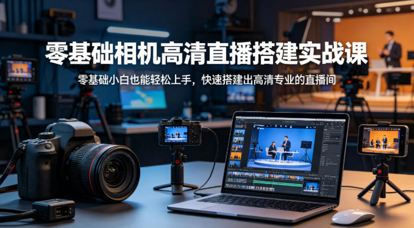 零基础相机高清直播间搭建实战课，小白也能轻松上手，快速搭建出高清专业的直播间-黑斯坦丁项目网