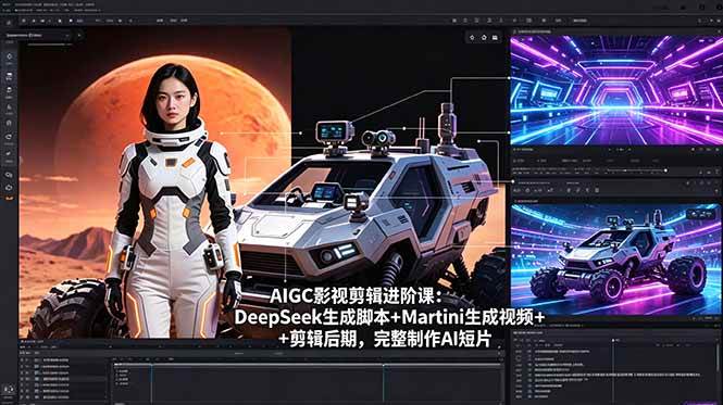 （18475期）AIGC影视剪辑进阶课：DeepSeek生成脚本+Martini生成视频+剪辑后期，完整制作AI短片-黑斯坦丁项目网