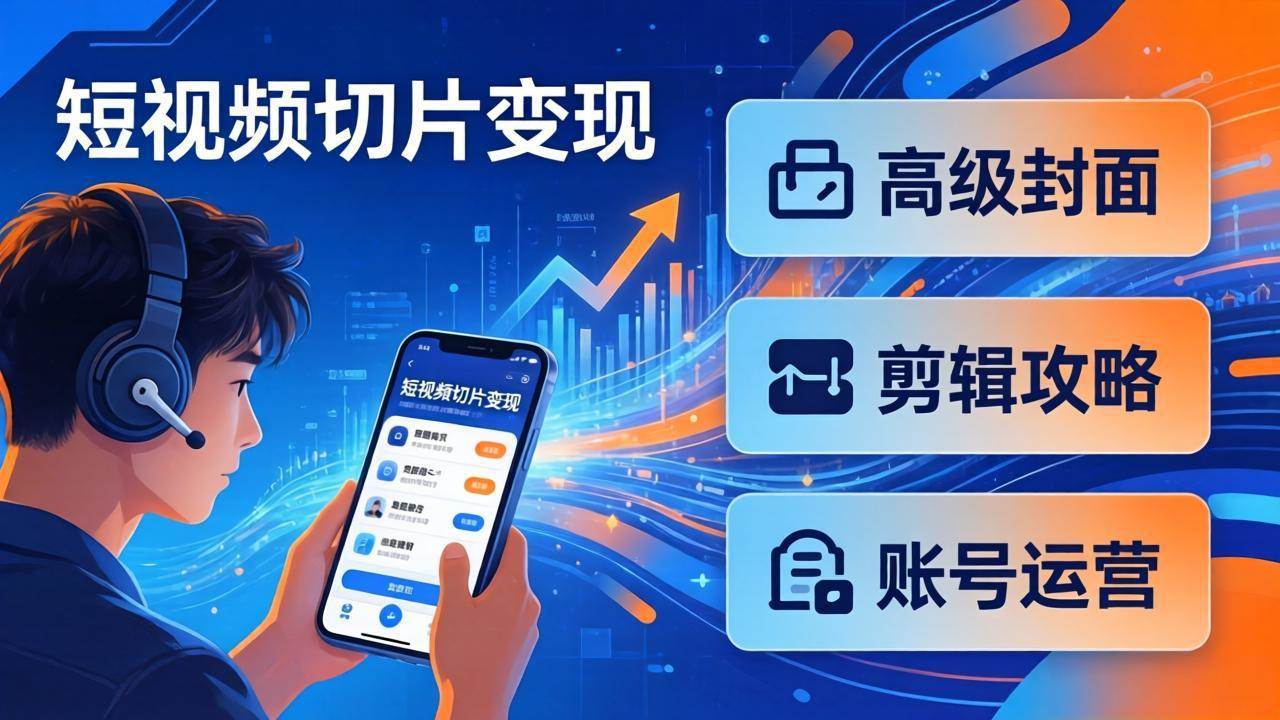 （17758期）短视频切片变现速成班2.0：高级封面+剪辑攻略+账号运营，0基础小白快速入局副业-黑斯坦丁项目网