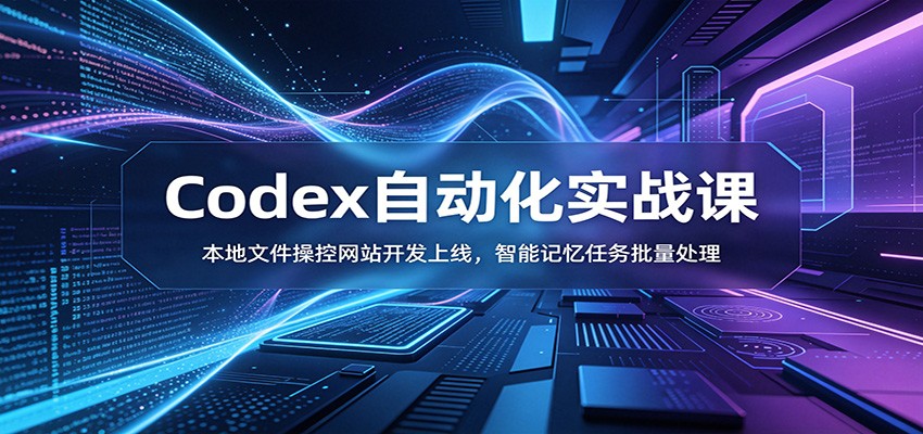 Codex自动化实战课：本地文件操控网站开发上线，智能记忆任务批量处理-黑斯坦丁项目网