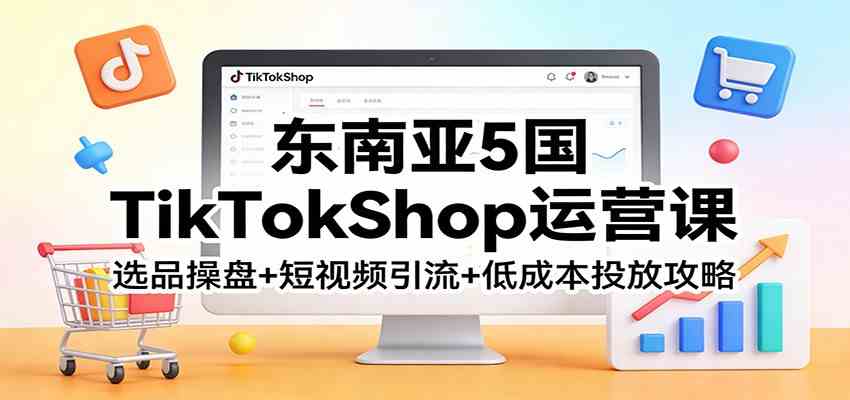 东南亚5国TikTokShop运营课：选品操盘+短视频引流+低成本投放攻略-黑斯坦丁项目网