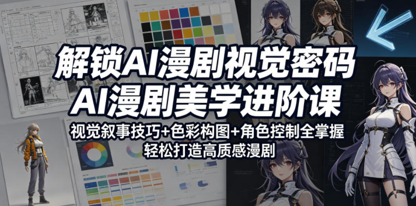 解锁AI漫剧视觉密码，AI漫剧美学进阶课，视觉叙事技巧+色彩构图+角色控制全掌握，轻松打造高质感漫剧（更新）-黑斯坦丁项目网