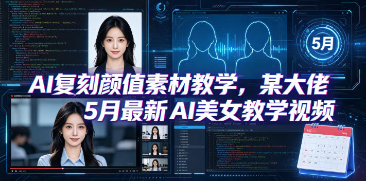 AI复刻颜值素材教学，某大佬5月最新AI美女教学视频，内含4月好物复刻教学-黑斯坦丁项目网