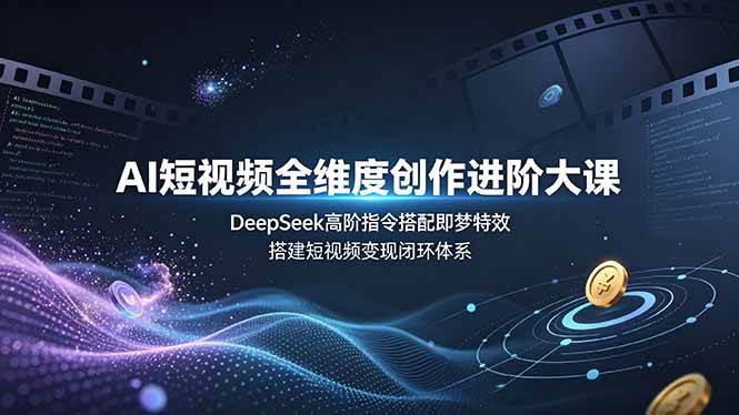 （19153期）AI短视频全维度创作进阶大课，DeepSeek高阶指令搭配即梦特效，搭建短视频变现闭环体系-黑斯坦丁项目网
