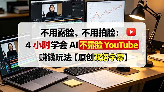 （19161期）不用露脸、不用拍脸：4 小时学会 AI 不露脸 YouTube 赚钱玩法【原创双语字幕】-黑斯坦丁项目网