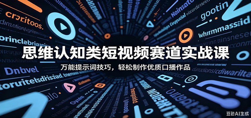 思维认知类短视频赛道实战课：万能提示词技巧，轻松制作优质口播作品-黑斯坦丁项目网