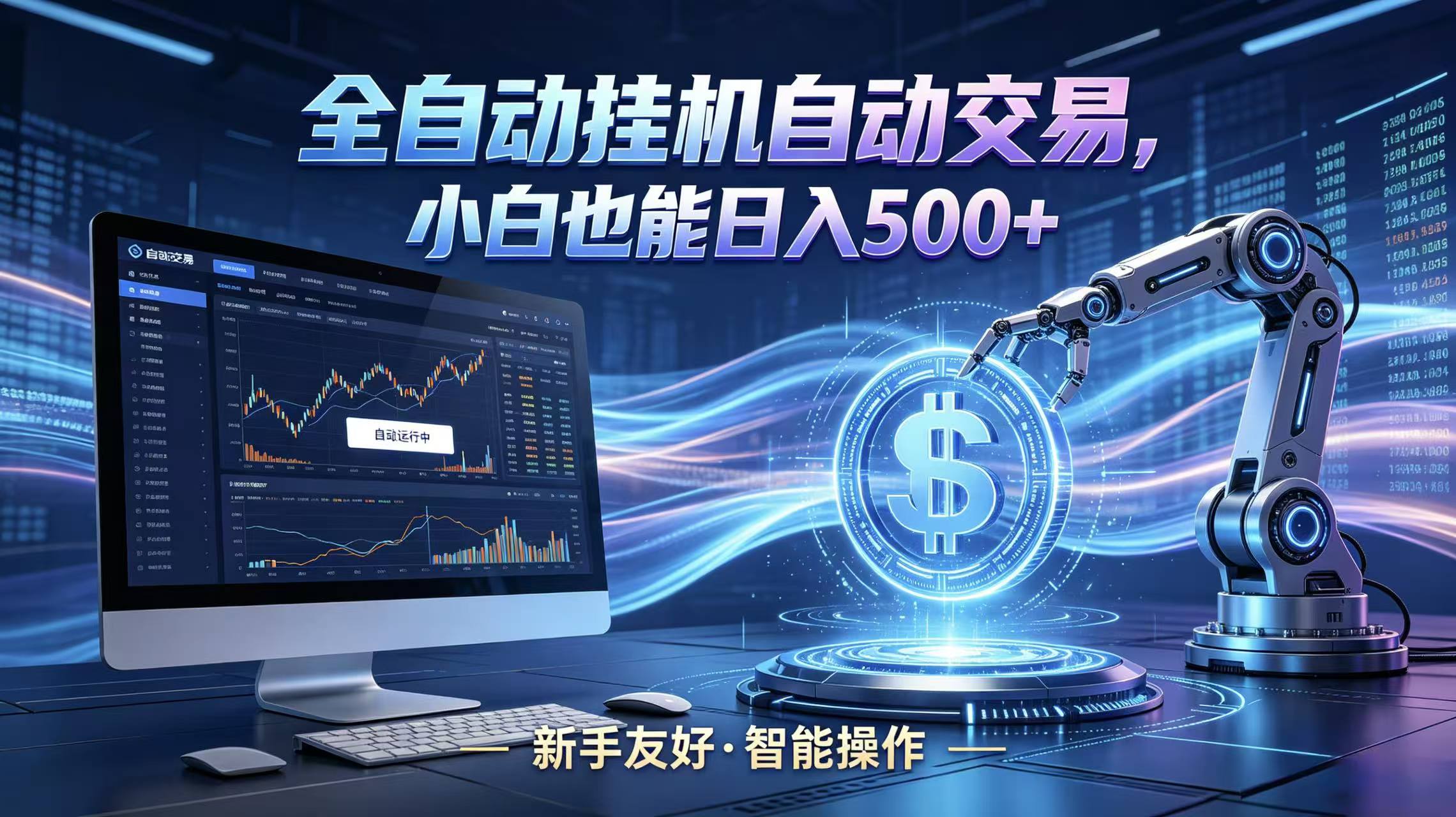 全新智能化交易助手，傻瓜式操作，小白也能快速上手，轻松实现日入500+-黑斯坦丁项目网