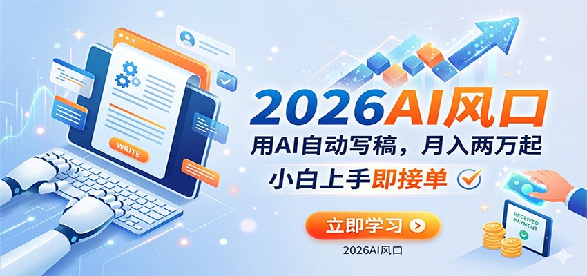 AI赚钱的新风口，用AI自动写稿，月入两万起，小白上手即接单-黑斯坦丁项目网