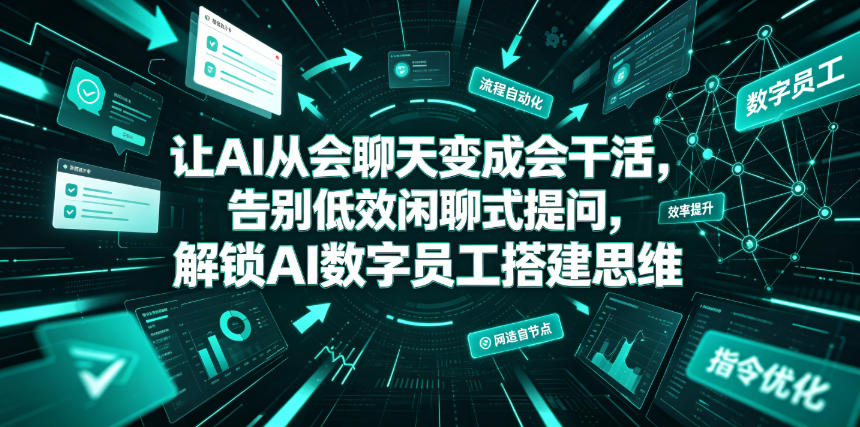 让AI从会聊天变成会干活，告别低效闲聊式提问，解锁AI数字员工搭建思维-黑斯坦丁项目网