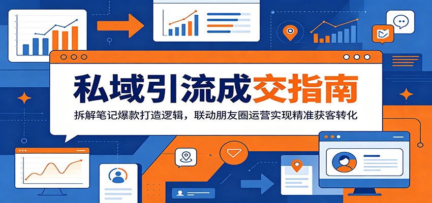 私域引流成交指南：拆解笔记爆款打造逻辑，联动朋友圈运营实现精准获客转化-黑斯坦丁项目网