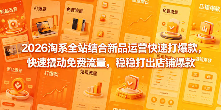 2026淘系全站结合新品运营快速打爆款，快速撬动免费流量，稳稳打出店铺爆款（更新5月12日）-黑斯坦丁项目网