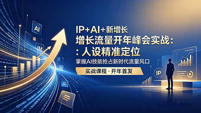 （18530期） IP+AI+新增长 流量开年 峰会实战：人设精准定位 掌握AI技能抢占新时代流量风口-黑斯坦丁项目网