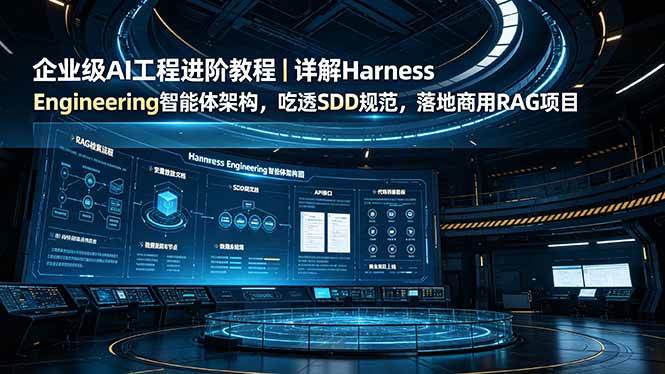 （19158期）企业级AI工程进阶教程｜详解Harness Engineering智能体架构，吃透SDD规范，落地商用RAG项目-黑斯坦丁项目网