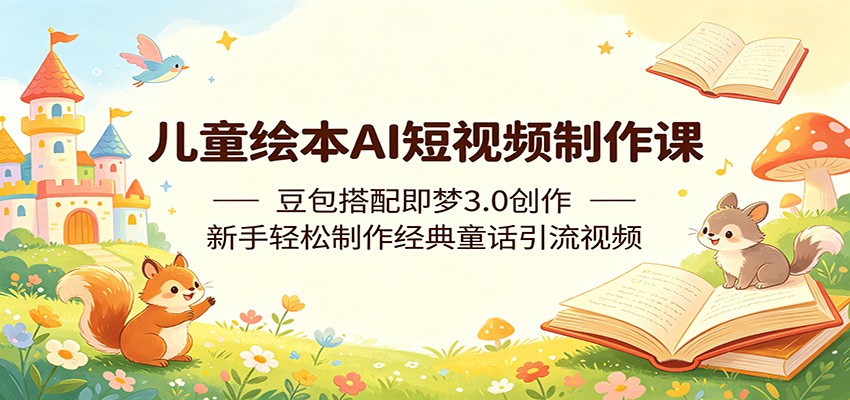 儿童绘本AI短视频制作课：豆包搭配即梦3.0创作，新手轻松制作经典童话引流视频-黑斯坦丁项目网