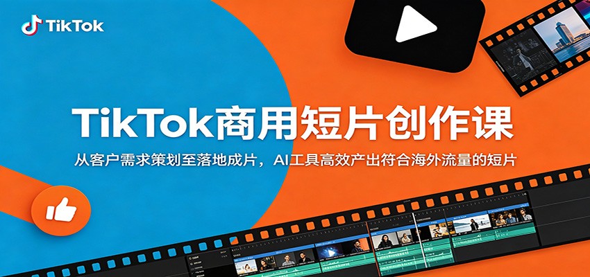 TikTok商用短片创作课：从客户需求策划至落地成片，AI工具高效产出符合海外流量的短片-黑斯坦丁项目网