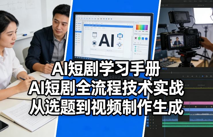 AI短剧学习手册，AI短剧全流程技术实战，从选题到视频制作生成-黑斯坦丁项目网