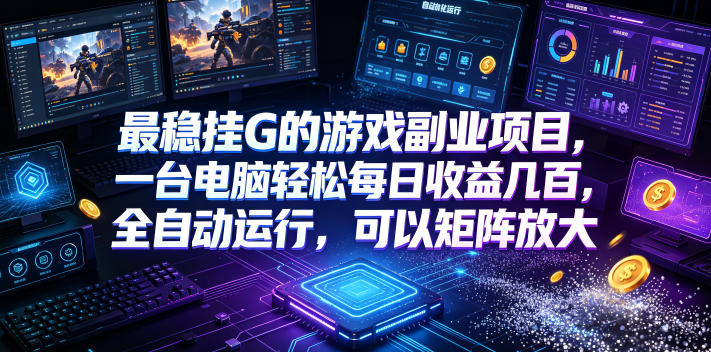 低成本网游挂机项目，单号保底日入100左右，可矩阵放大！合法合规！-黑斯坦丁项目网