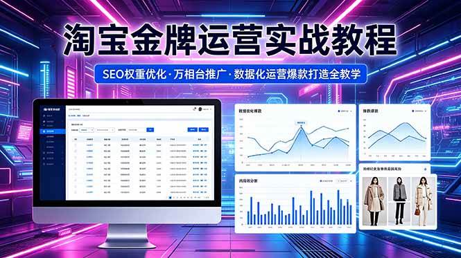 （18507期）2026 淘宝金牌运营实战教程，SEO权重优化万相台推广，数据化运营爆款打造全教学-黑斯坦丁项目网
