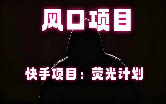快手风口项目，荧光计划托管，长期稳定，适合批量做-黑斯坦丁项目网