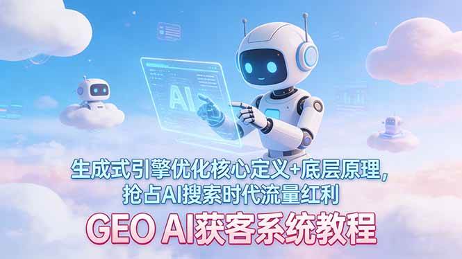 （17604期）GEO AI获客系统教程：生成式引擎优化核心定义+底层原理，抢占AI搜索时代流量红利-黑斯坦丁项目网