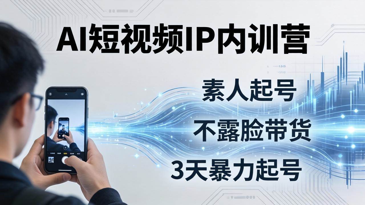 （19208期）2026AI短视频IP内训营-更新：从素人起号到不露脸带货，3天暴力起号全流程拆解-黑斯坦丁项目网