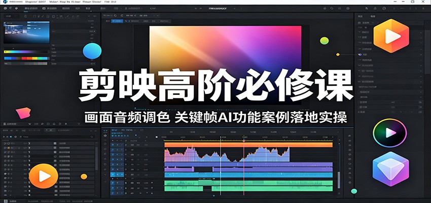 剪映高阶必修课：画面音频调色，关键帧AI功能案例落地实操-黑斯坦丁项目网