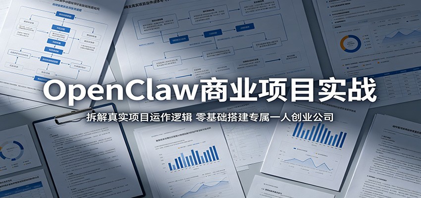 OpenClaw商业项目实战：拆解真实项目运作逻辑，零基础搭建专属一人创业公司-黑斯坦丁项目网