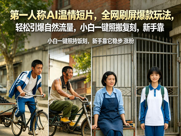 第一人称AI温情短片，全网刷屏爆款玩法，轻松引爆自然流量，小白一键照搬复刻，新手靠它稳步涨粉-黑斯坦丁项目网