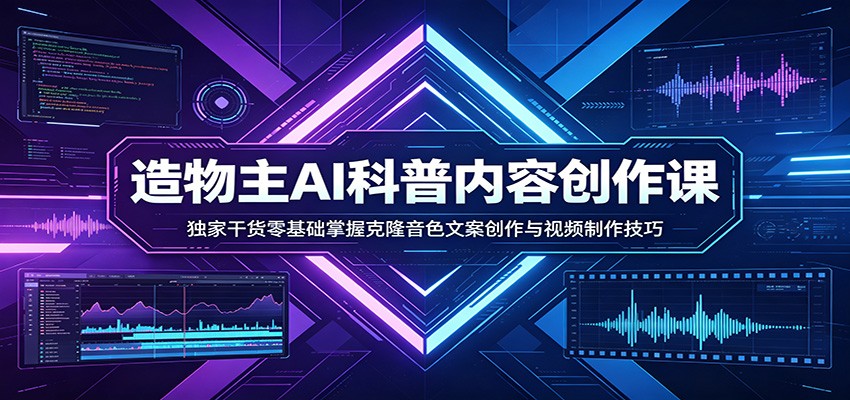 AI科普内容创作课：独家干货零基础掌握克隆音色文案创作与视频制作技巧-黑斯坦丁项目网