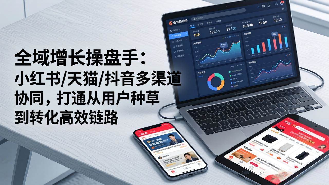 （17605期）全域增长操盘手：小红书/天猫/抖音多渠道协同，打通从用户种草到转化高效链路-黑斯坦丁项目网