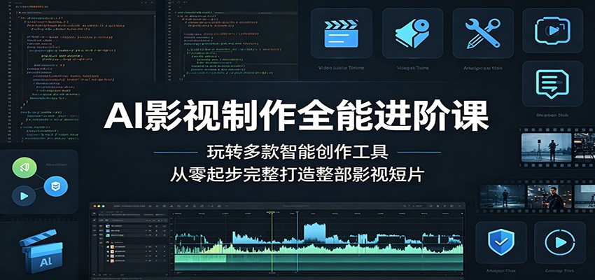 AI影视制作全能进阶课：玩转多款智能创作工具，从零起步完整打造整部影视短片-黑斯坦丁项目网