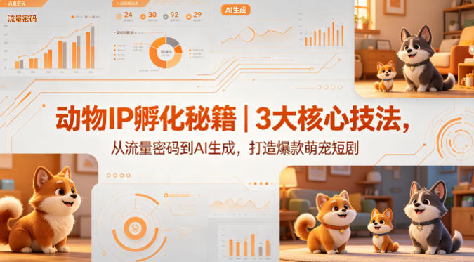 动物IP孵化秘籍｜3大核心技法，从流量密码到AI生成，打造爆款萌宠短剧-黑斯坦丁项目网