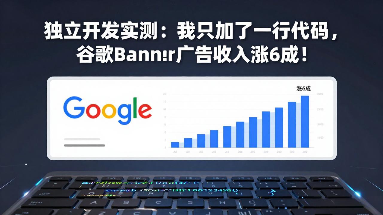 付费文章：独立开发实测：我只加了一行代码，谷歌Banner广告收入涨6成！-黑斯坦丁项目网