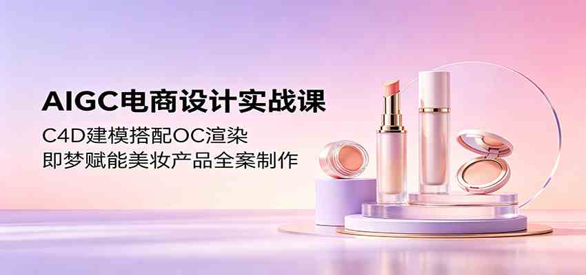 AIGC电商设计实战课：C4D建模搭配OC渲染，即梦赋能美妆产品全案制作-黑斯坦丁项目网