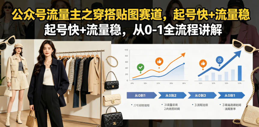 公众号流量主之穿搭贴图赛道，起号快+流量稳，从0-1全流程讲解-黑斯坦丁项目网