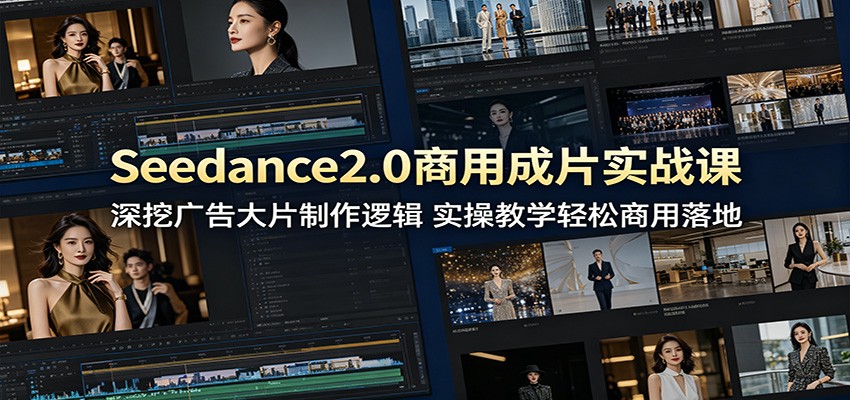Seedance2.0商用成片实战课：深挖广告大片制作逻辑，实操教学轻松商用落地-黑斯坦丁项目网