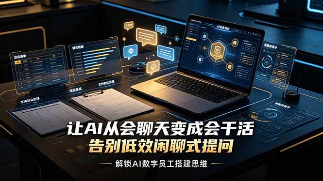 （19130期）让AI从会聊天变成会干活，告别低效闲聊式提问，解锁AI数字员工搭建思维-黑斯坦丁项目网