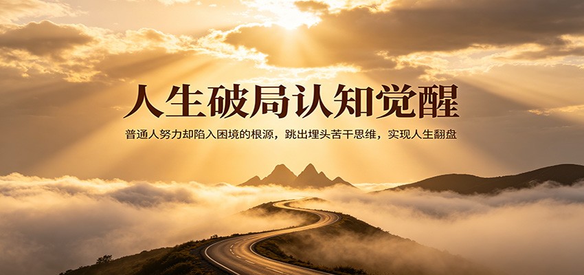 人生破局认知觉醒，普通人努力却陷入困境的根源，跳出埋头苦干思维，实现人生翻盘-黑斯坦丁项目网